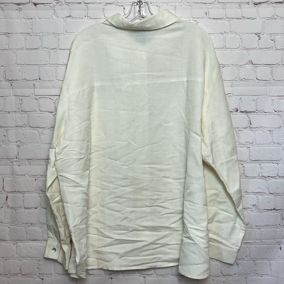 Dialogue Linen Blend Button Down Blouse - Picture 7 of 11